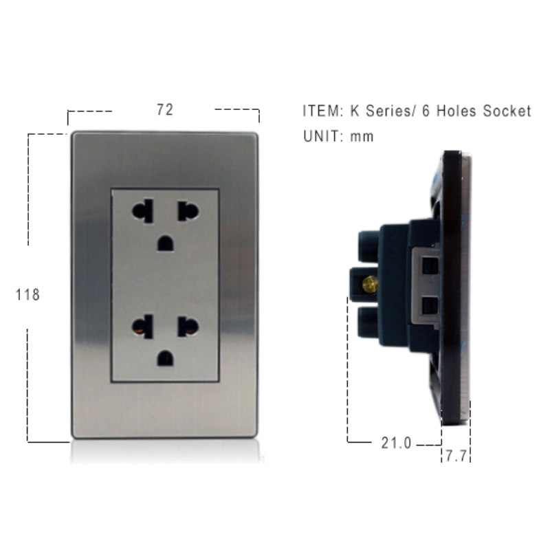 16A Multifunction Us Standard Electrical Wall Power Socket Outlet