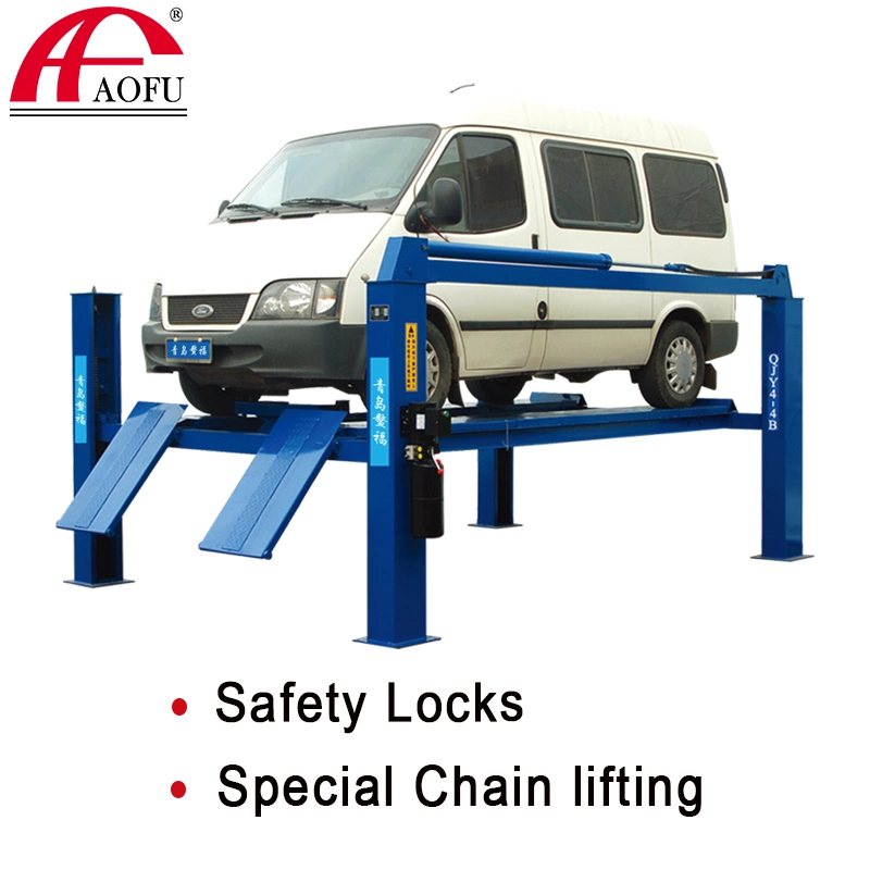 Hydraulic 4 Post Large Vehicle Lift Car Lift 8t, 10t, 12t, 15t