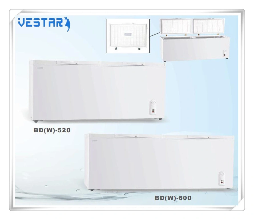 congelador horizontal de helado con cerradura y llave