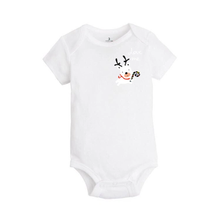 2019 Short Sleeve Baby Envelope-Neck Jumpsuit Funny Printed Cotton Baby Clothes Romper