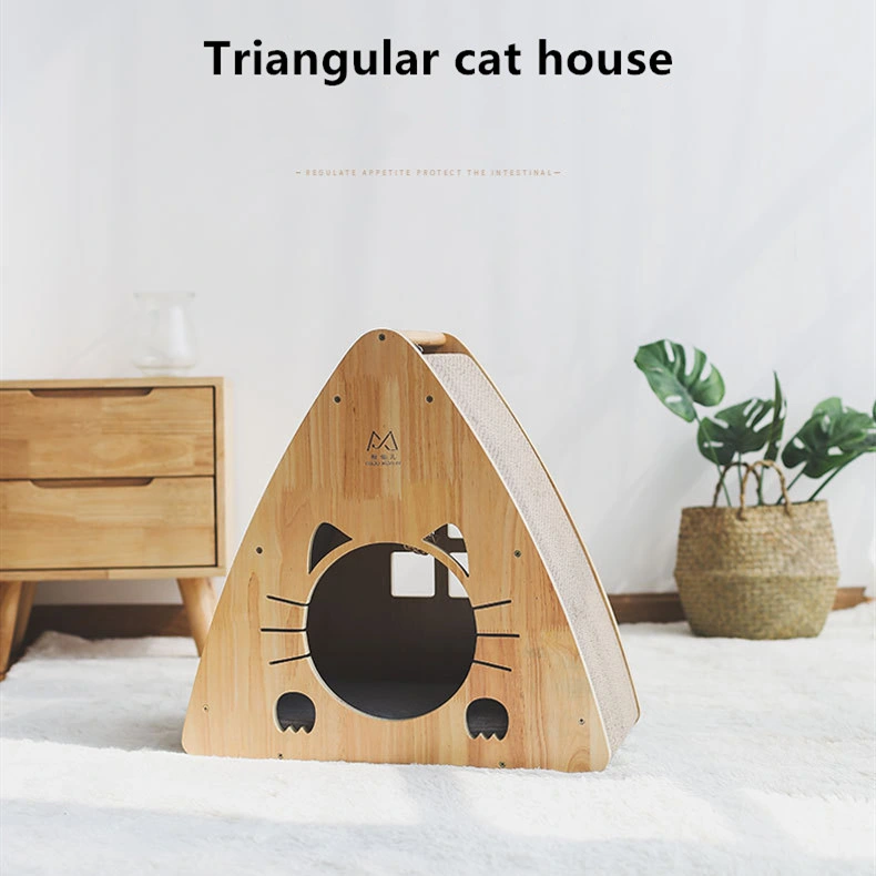 Triangulaires Cat Nest papier ondulé Cat House Toy anti-rayures Conseil 0236