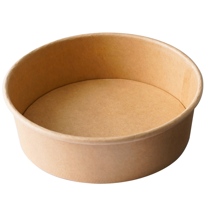 Custom Logo 500ml 750ml 1000ml 1100ml 1300ml Disposable Paper Bowl Kraft Paper Salad Bowl with Paper Lid