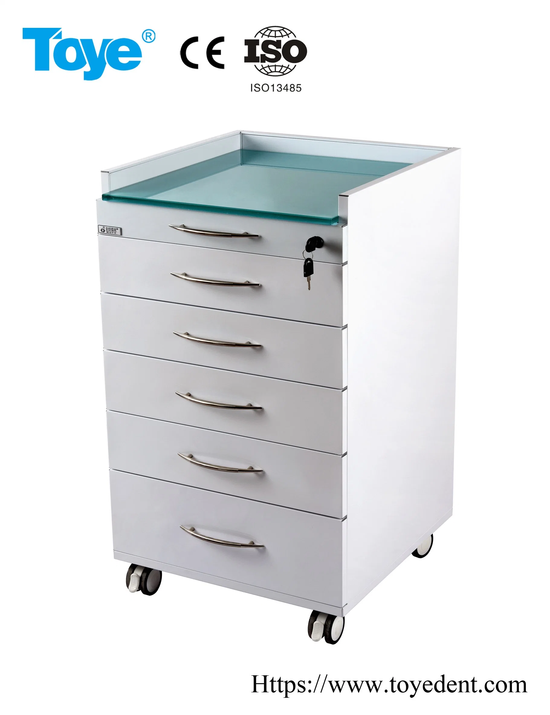 5 Schublade Glas Tisch Dental Cabinet