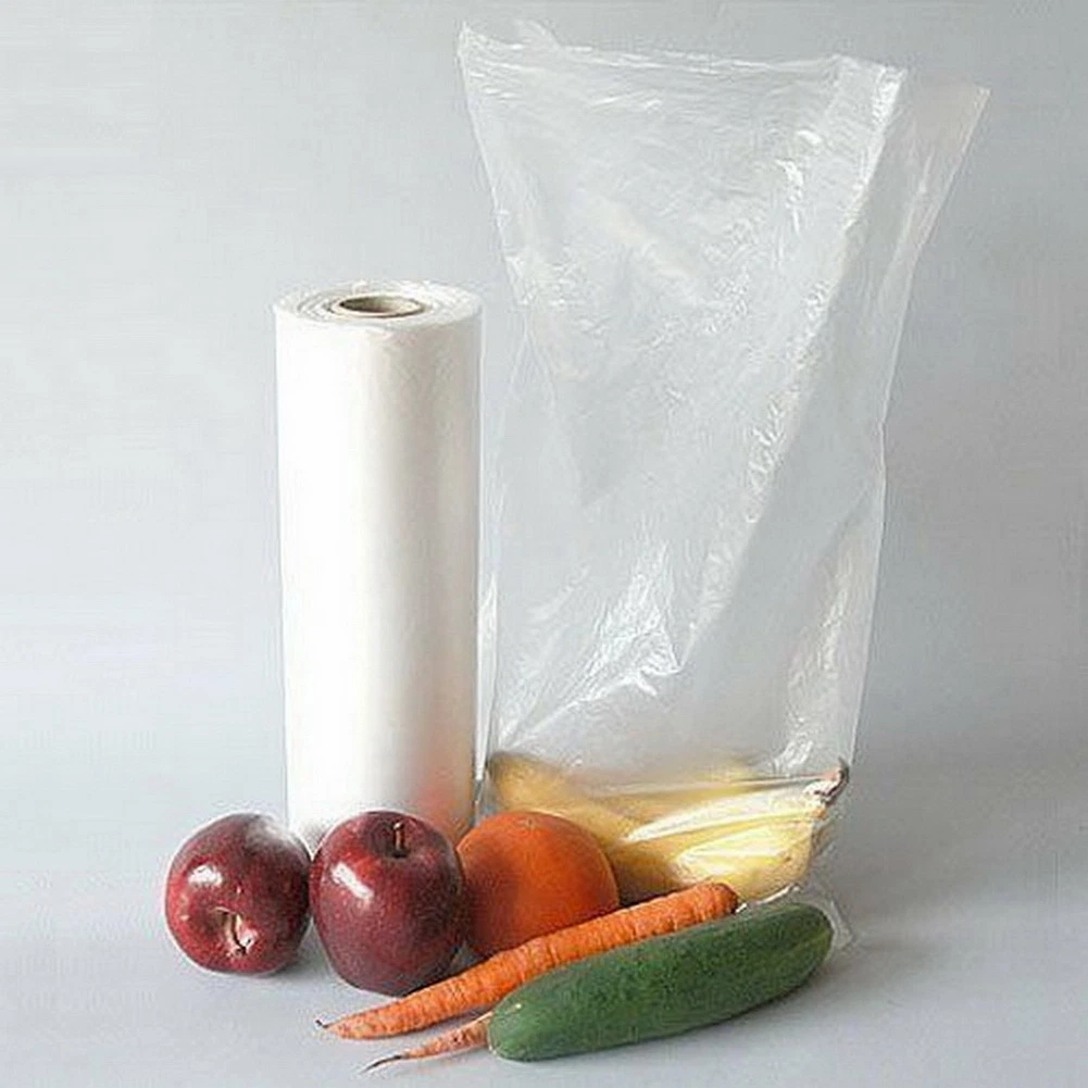 Plástico transparente Flat Poly produce Bolsa en rollo de alimentos de embalaje Bolsa