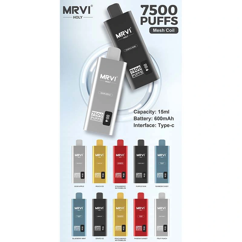 Mrvi Holy 7500 Puff Power Screen Display Zbood OEM ODM Verify 0%/2%/5% Preferred Jodk 11K Kulx Zigarette Disposable Vape