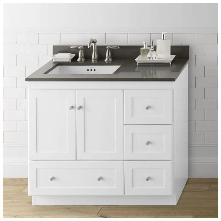 White Shaker Door Bathroom Vanity Cabinet