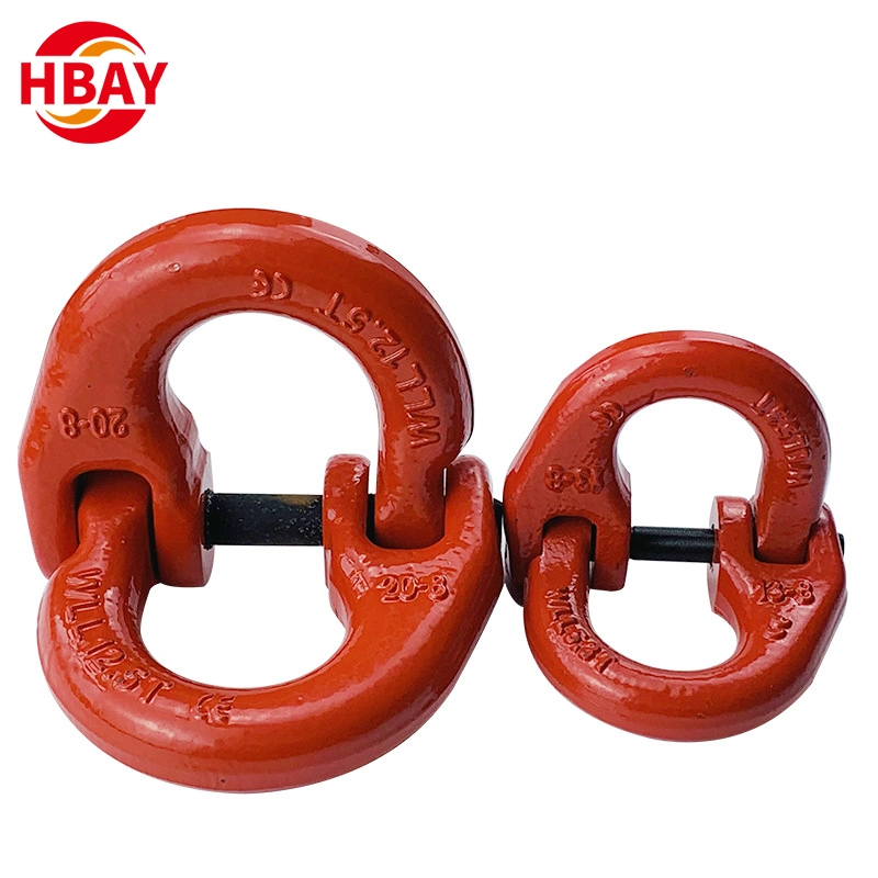 Red Powder Coated G80 Alloy Steel Connecting Links Lifting Rigging Hardware 35CrMo