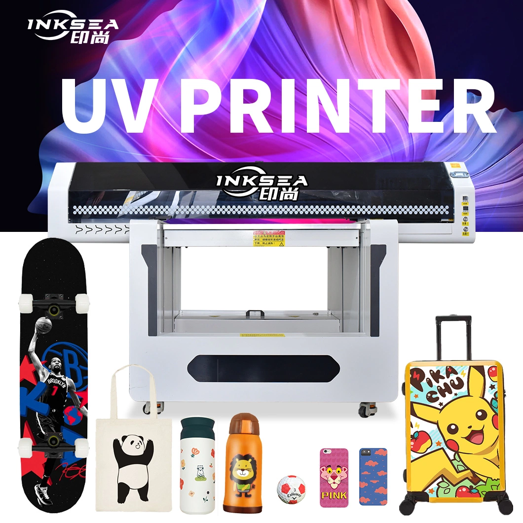 Digital Flatbed Printer 90*60cm Size with G5 G5I Head Varnish + Color Acrylic PVC for Mobile Phone Case Tshirt