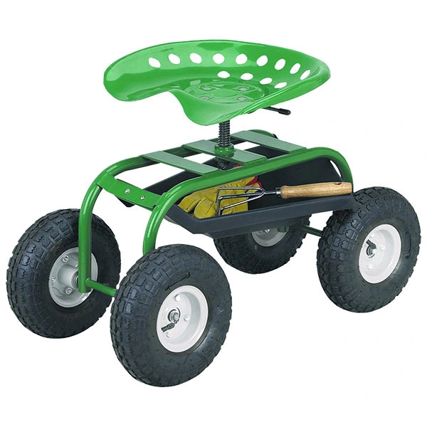 Heavy Duty Swivel Rolling Garden Tractor Work Seat Cart