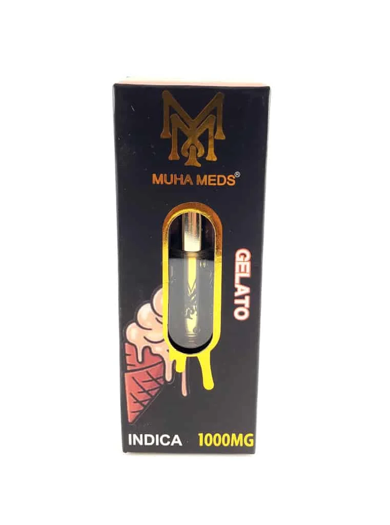 Muha Meds Vape Embalaje del cartucho Atomizer 510 carros de resina en vivo de la batería cartuchos de 0.8ml de rosca depósito de oro de la bobina de cerámica de aceite espeso vacío