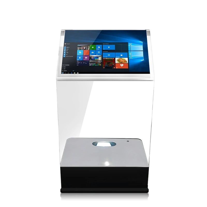 30 Inch Interactive Holographic Projector Screen Transparent Podium Touch Foil Kiosk with Projection Glass Touch Film for Exhibition/Information Search