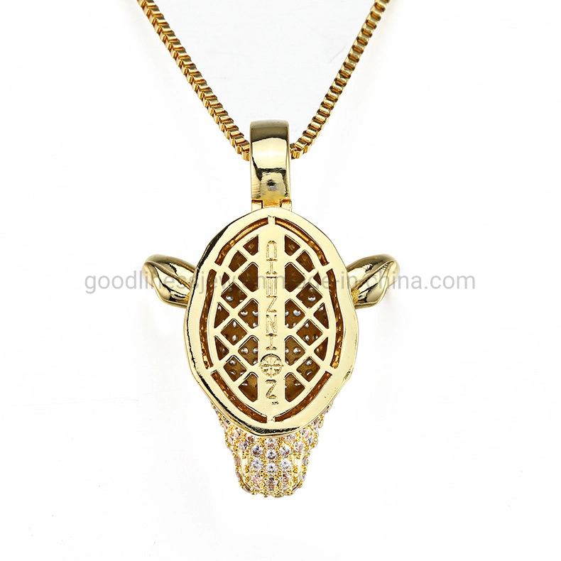 Wholesale Animal Design Pendant Jewelry CZ Hip Hop Personalized Bull Head Pendant Necklace Jewelry