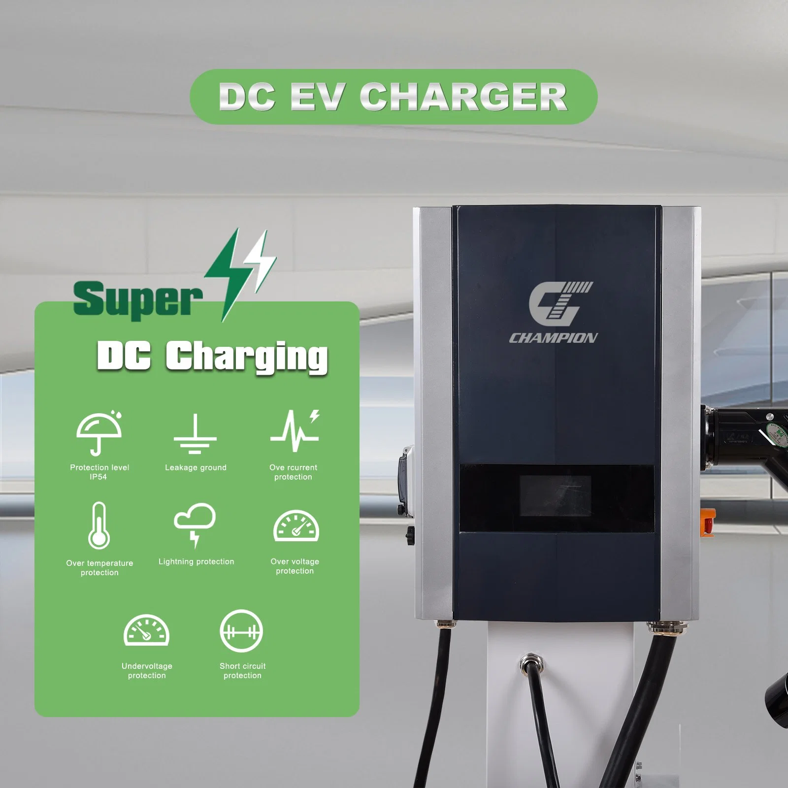Wallbox Station de recharge pour voiture électrique Chargeur rapide CC EV CCS1 CCS2 avec Ocpp 22 kW.