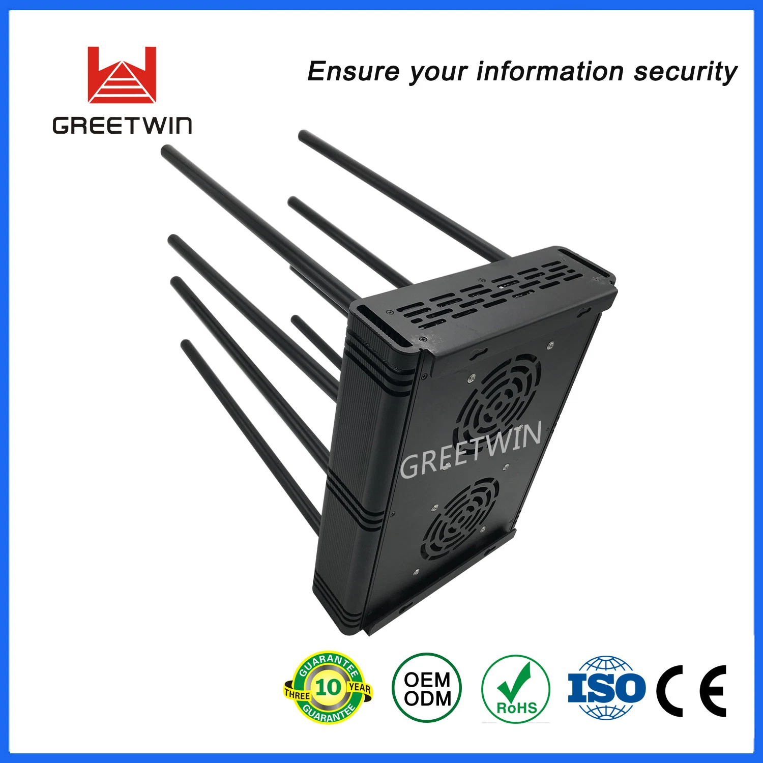 80W 8 Antennas Desktop Signal Jammer GPS WiFi CDMA Car Jammer