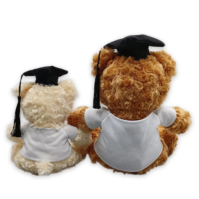 Sublimation 25cm Graduation Bear Plush Toy for Students Bear with Doctoral Hat