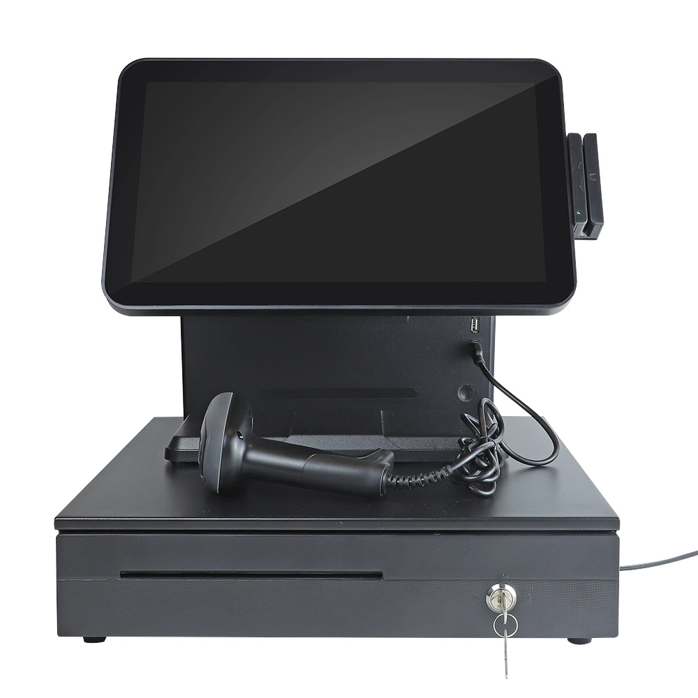 All-in-One 15,6'' Touch POS System / POS Terminal / Point of Sale / Kassen mit Kassenschublade, Kundendisplay, Drucker