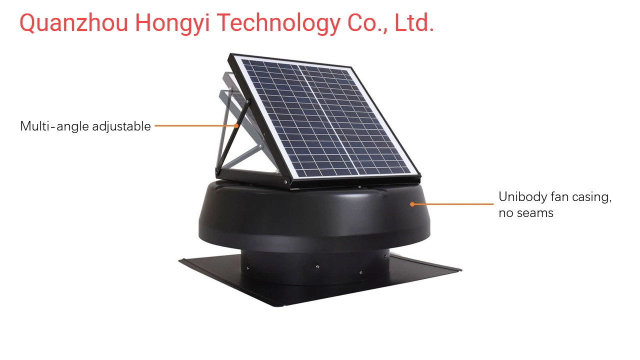 Верхние вытяжные вентиляторы крыши мощностью 18 Вт с электромотором постоянного тока Вентилятор промышленного теплоотвода с солнечной системой