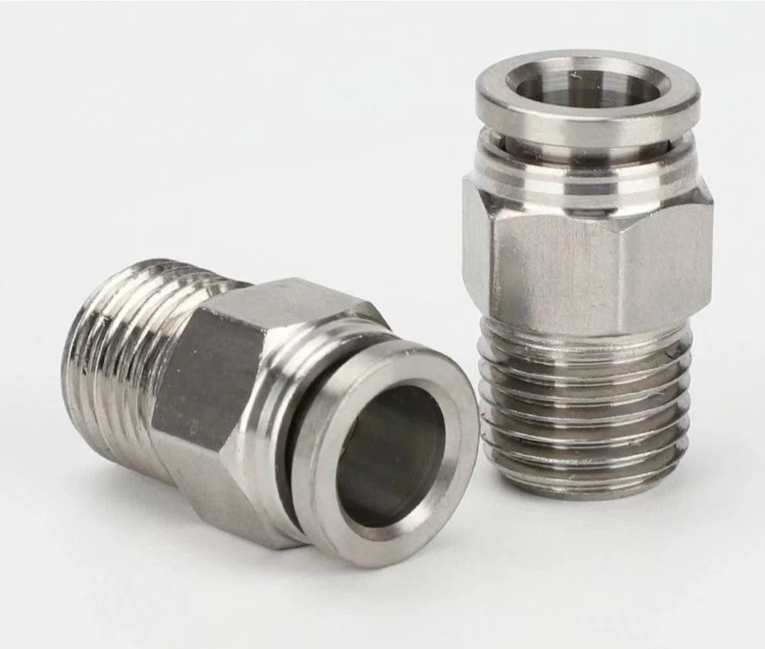Quick Connect Air Cylinder Pipe PC Male Bsp Pneumatic Straight Joint Connector One Connect, Air Male Connector Pneumatic Compression Fittings