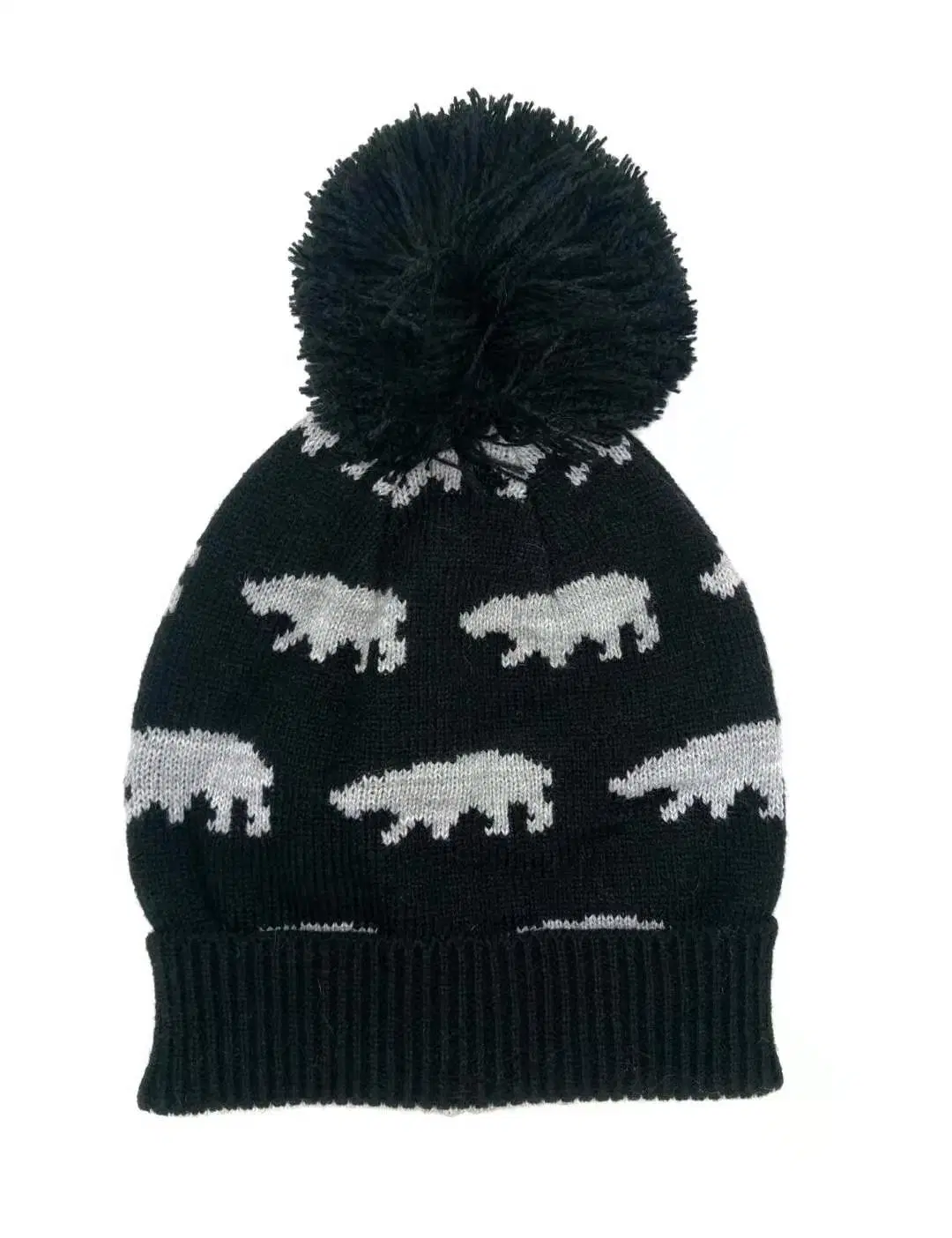 Kids' Winter Warm Fashion Knitted Bear Jacquard Hat Cap