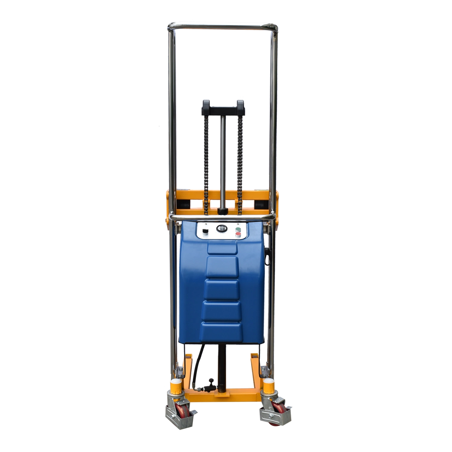 China Made Semi Electric Stacker with Removeble Platform Forklift Pallet Stacker Hydraulic Truck with Adjustable Forks (EJ)