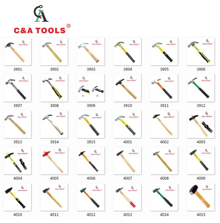 OEM Acceptable Carbon Steel American Type Claw Hammer with Metal Tube Handle