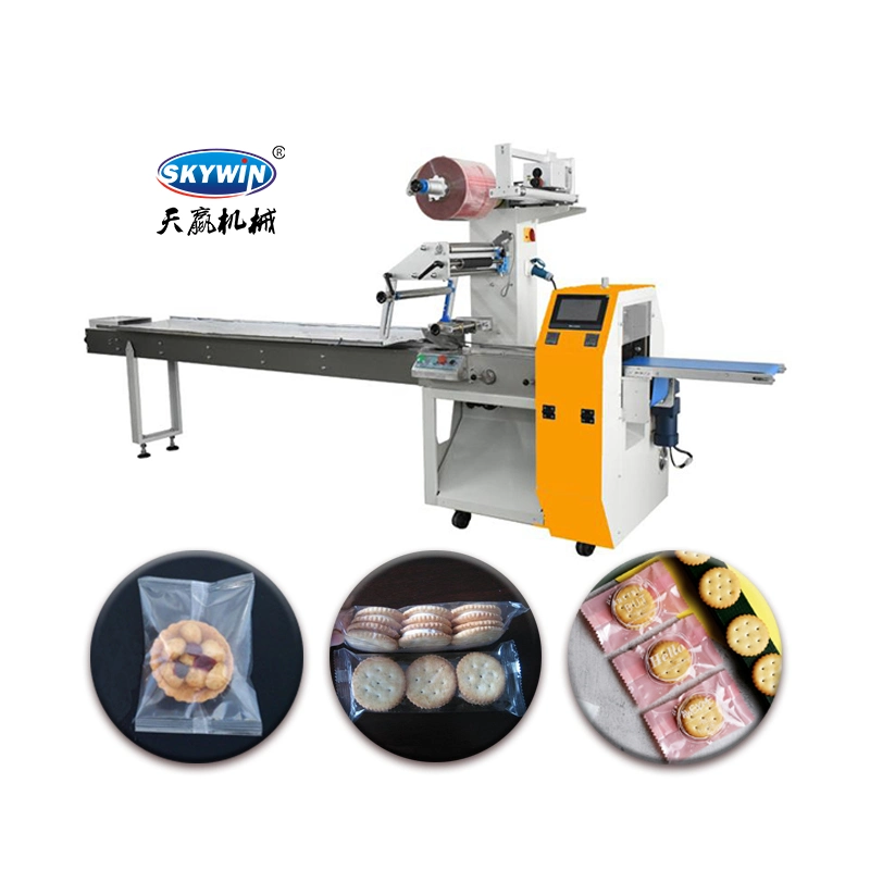 Biscuit Wafer Cookie Bread Cake Food Full Servo Automatic Flow Packing Packaging Wrapping Machine