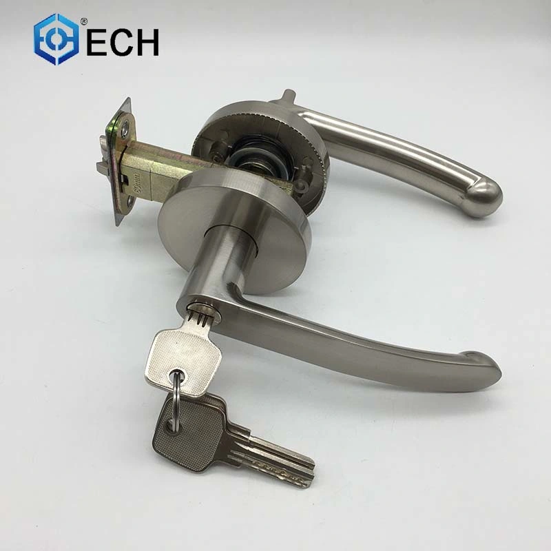 Zinc Alloy Black Satin Nickle Tubular Latch Lever Handle Lock