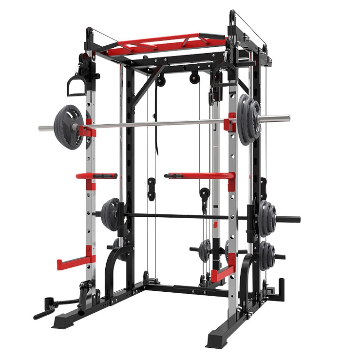 Commercial Fitness Multi Functional Strength Equipment Sport Versatile Smith Machine Gym for Home Training Equipment Multi-Grip Pull-up Bar Barrel Training