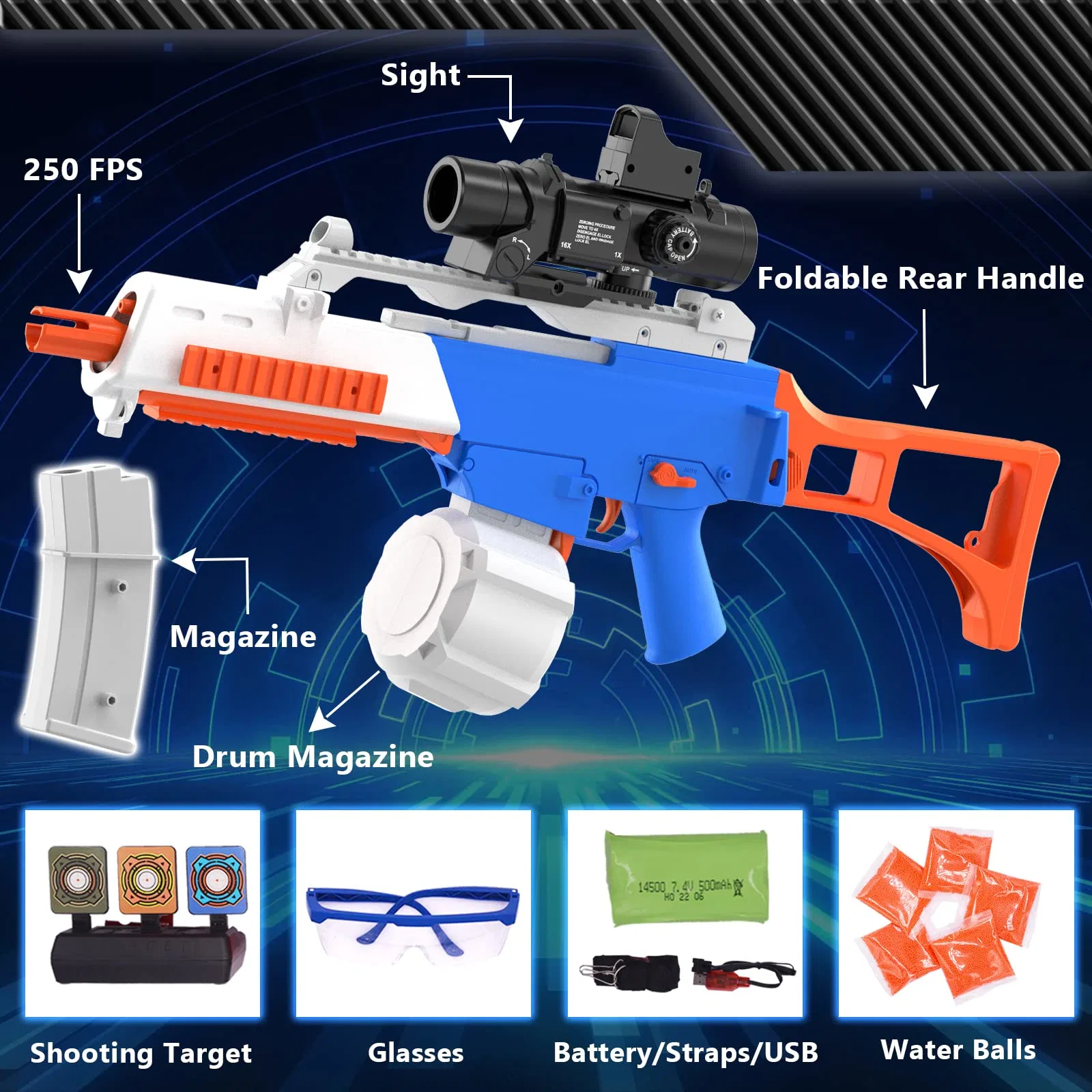 Gel Ball Explosivo Scar Water Ball Gel Shooting Electric Splatter Bullet Outdoor M416 Magazine Jinming Ak Adult Kids Toys Amazon