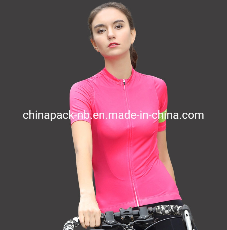 Women&prime; S Cycling Jersey Short Sleeve, Biking Jersey Cycling Shirt Zipper Pocket