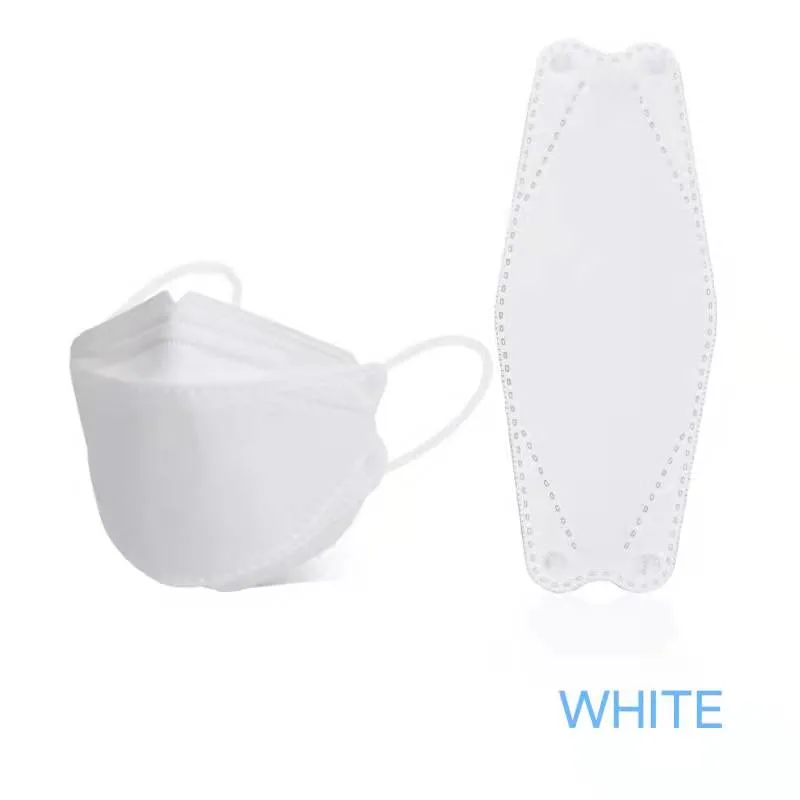 White Anti Static Disposable Protective Masks Civil Mask Korea Fish Shaped Flat Fold with Ear-Loop Disposable Face Mask