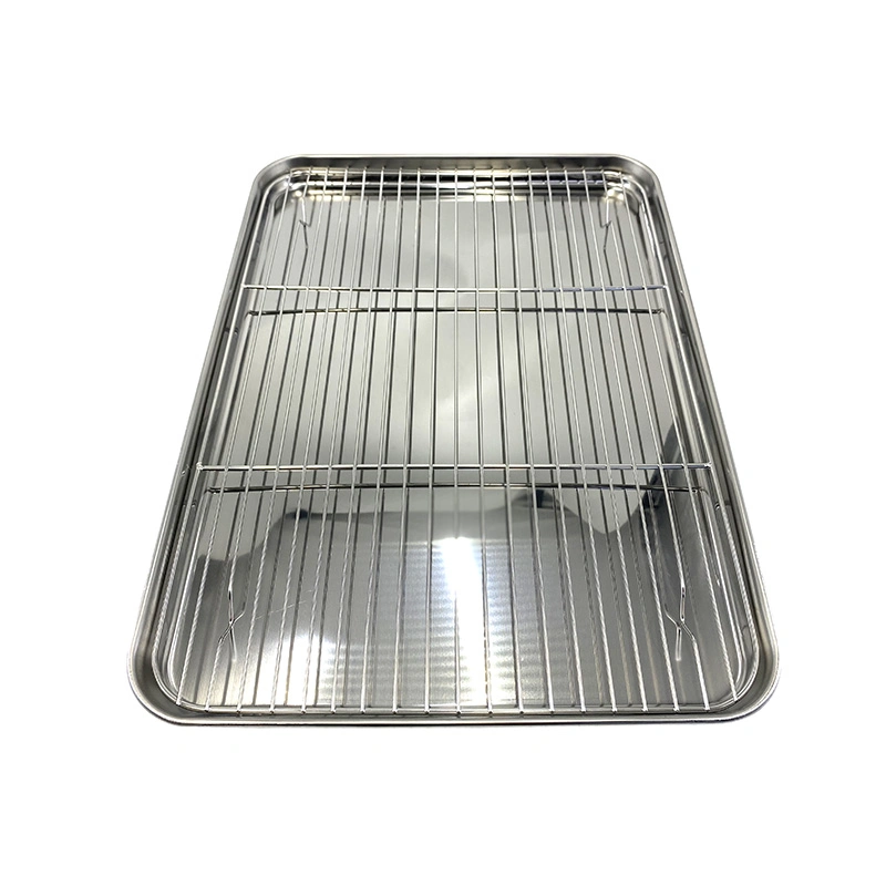 Rectangular Stainless Steel Baking Tray Bread Cake Loaf Biscuit Cookie Pastry Baking Tray with Cooling Rack