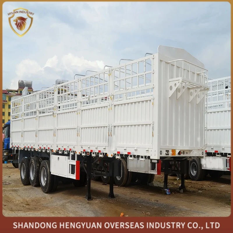 4 Axle 60 Ton 13 M Side Wall Transport Fence Cargo Semi Trailer Transportation of Livestock, Sugar Cane, Corn for Sale