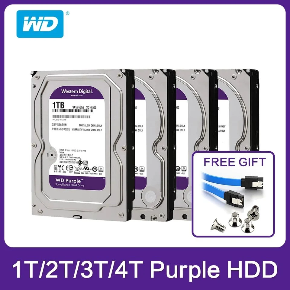 3.5 Inch Hard Disk Purple Surveillance HDD SSD 1tb/2tb/3tb/ 4tb/6tb/8tb/10tb/16tb SATA Hard Drives