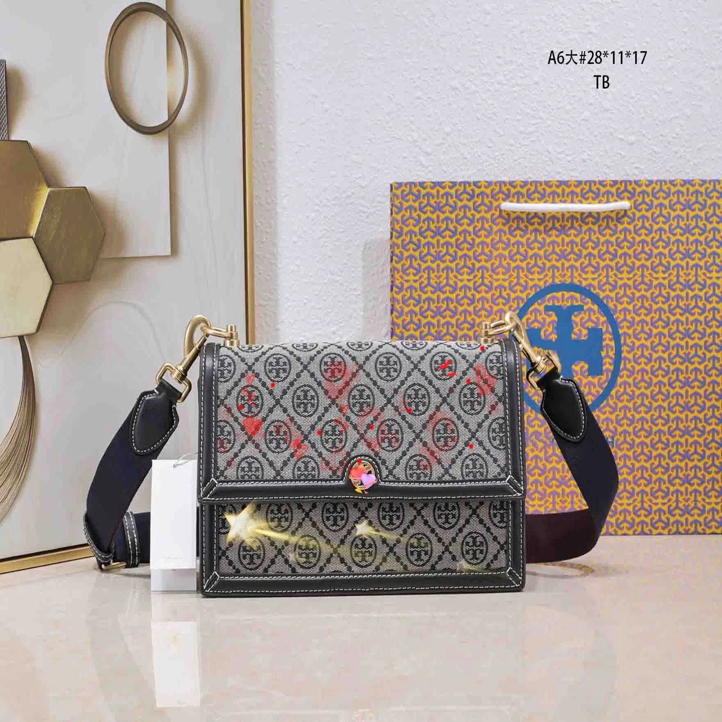 Retro tela Jacquard Moda Señoras Bolsa de cuerpo cruzado Nuevo Monograma Mujer Bolsa de acordeón