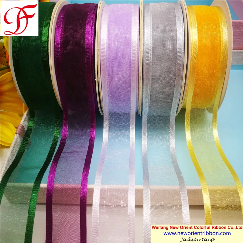 OEM 100% Nylon Sheer Organza Ribbon with Satin Edges for Gifts/Wedding/Wrapping/Party Decoration/Christmas/Packing/Garment