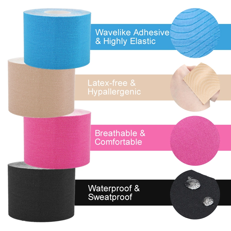 Custom Logo Pre-Cut Muscle Athletic Tape Waterproof Pre Cut Sports Rigid Kinesiology Tape