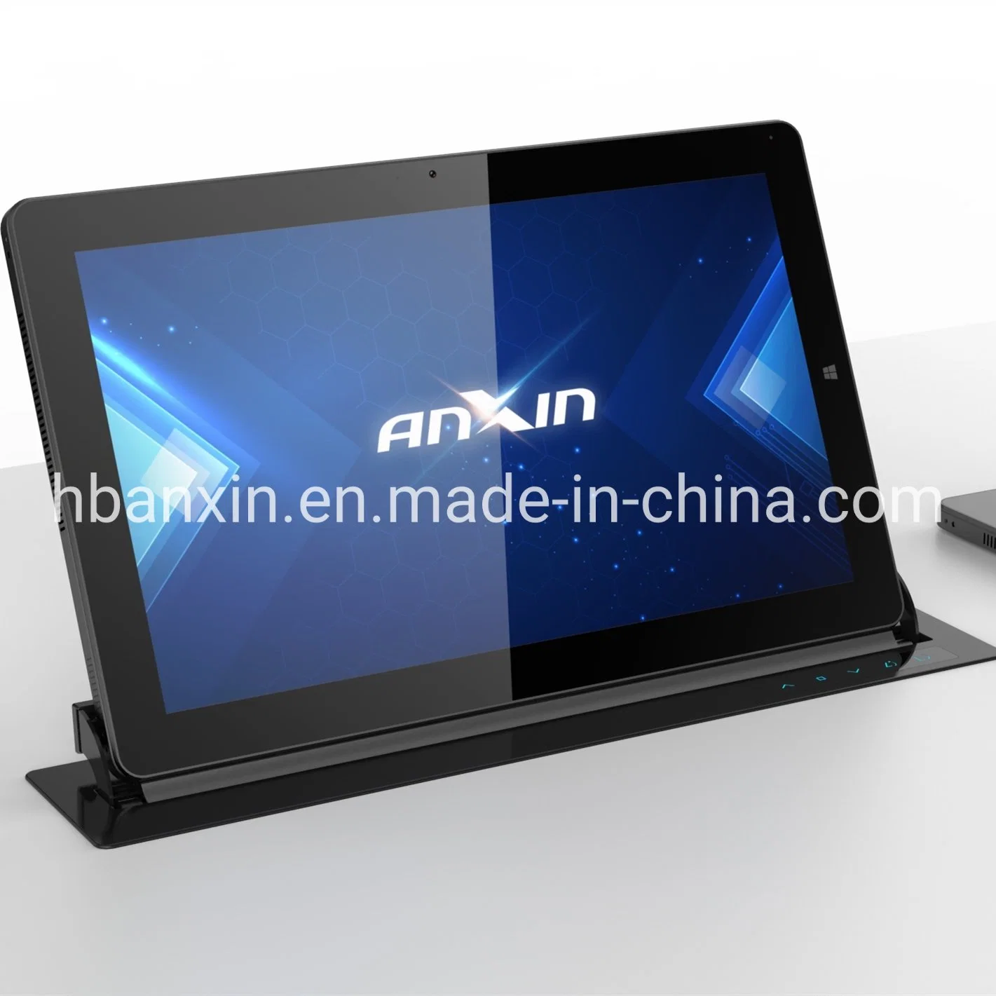 Anxin Smart Pop up Motorized Retractable Monitor Lift with Moveable 13.3'' Tablet PC or iPad for Paperless Conference System