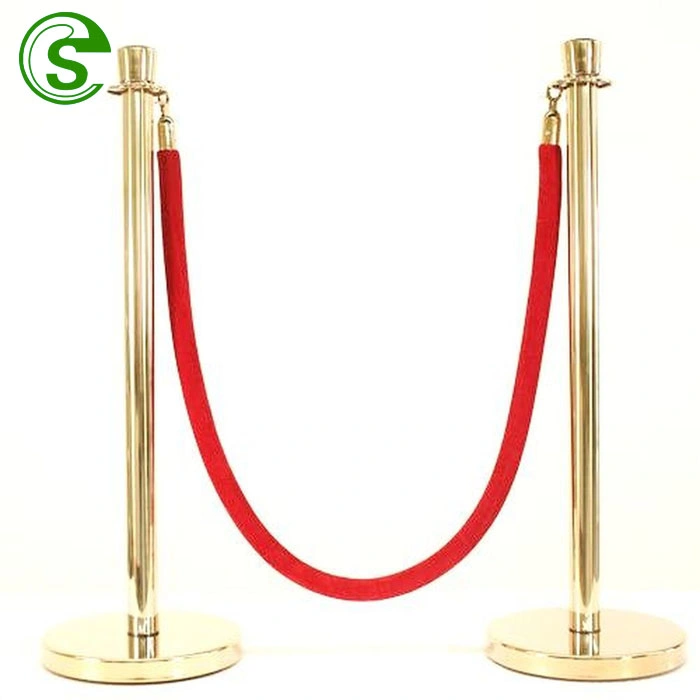 Golden Queue Barrier Post with Carpet Velvet Rope Barrier Stanchion Best Price