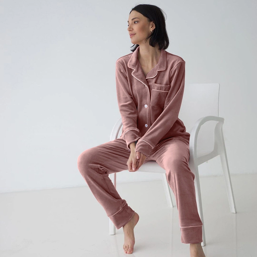 Autumn Winter Velvet Sleepwear Lounge Wear