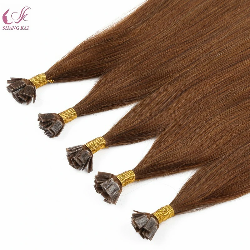 Pre la servidumbre U V I el pelo de punta plana 1g de extensión de la punta de la Stick Cold Fusion 100% virgen de la cutícula del cabello Remy queratina cabello humano.