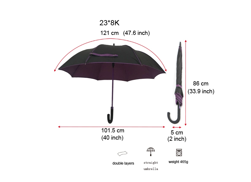 Doppelte Schichten UV-Schutz gerade Schirme Werbung Regenschirm Promotion Regenschirm Geschenkschirm