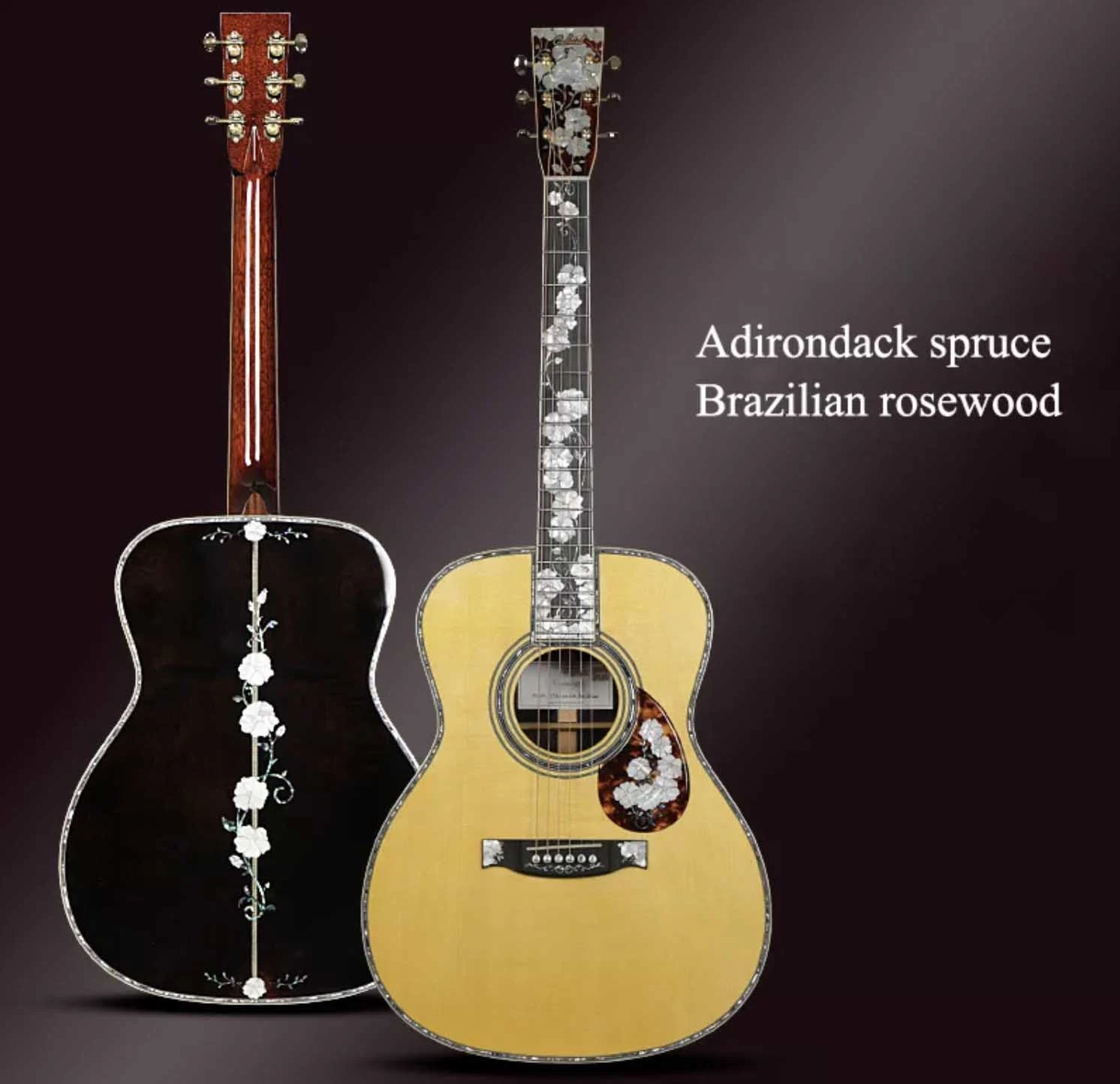 Custom Adirondack Fichte Solide Brasilianischen Palisander Grand Guitar 40 Zoll Om Folk Akustische Gitarre
