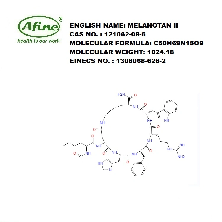 CAS 121062-08-6 Melanotan II / Melanotanii Acetate (MT-2) / AC-Nle-Cyclo[ (BETA-D) -Hfrw- (EPSILON-K) ]-Nh2