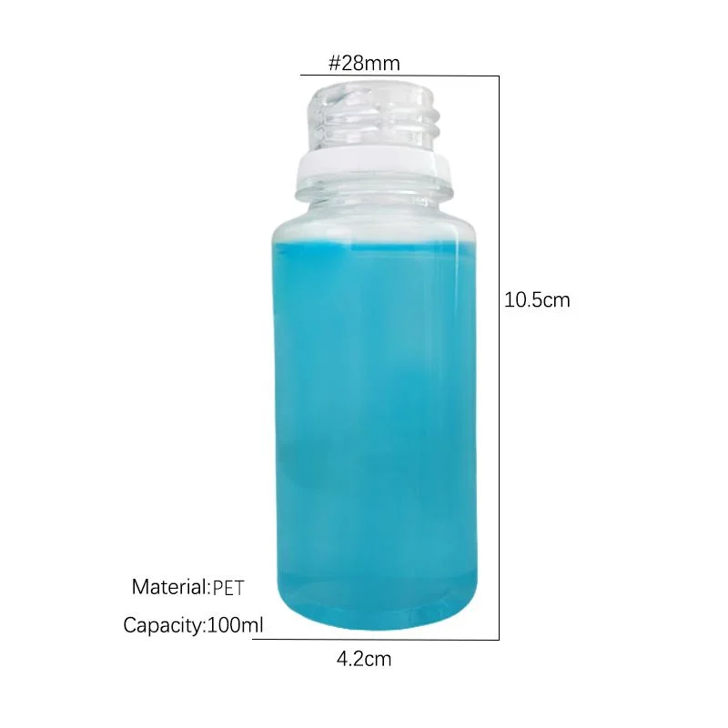 Leer transparent 100ml Saft Getränk Getränke Mineralwasser Flasche mit Kunststoffdeckel