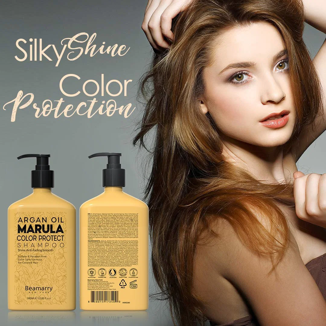 Beamarry Marca famosa profesional Cuidado del pelo OEM ODM Servicios Beamarry Aceite de argán Marula Color protege el champú para el pelo de color