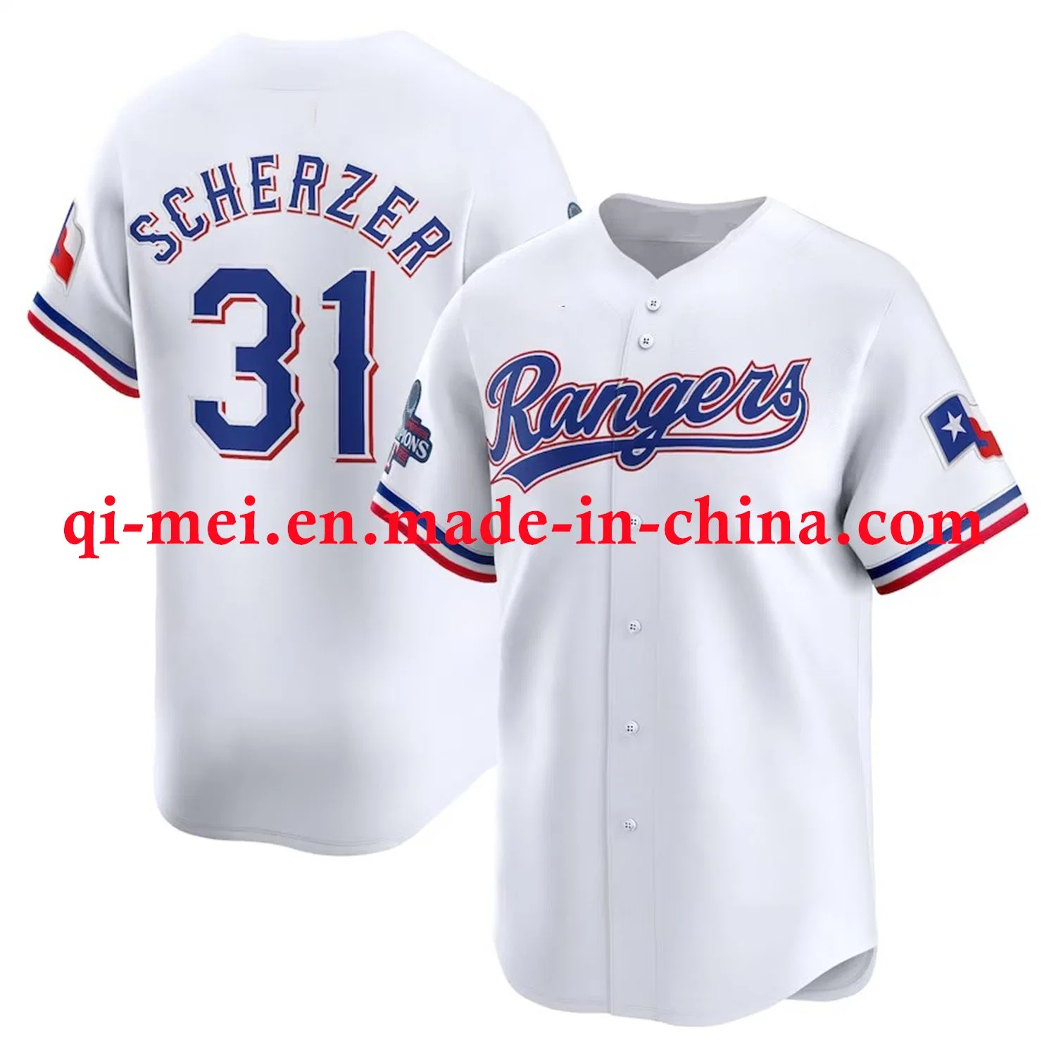 2023 World Series Ws Champions Limited Texas 5 Corey Seager 2 Marcus Semien 53 Adolis Garcia 31 Scherzer 48 Degrom 6 Jung Home Baseball Jerseys