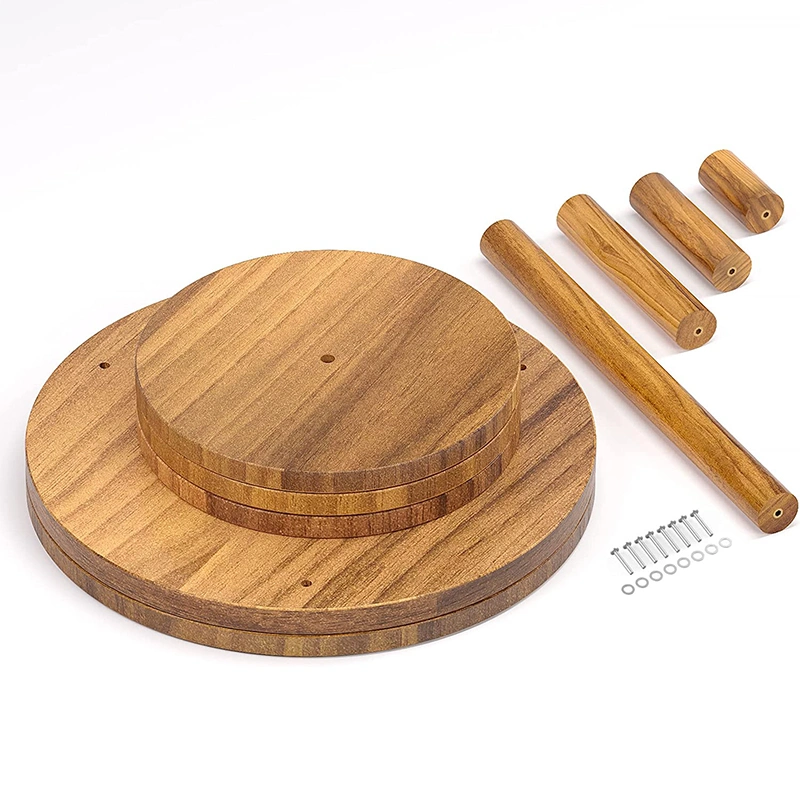 Holztisch Organizer Acacia Wood Cake Diplay Tablett