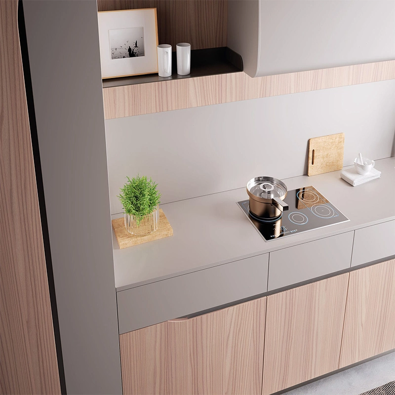 Design de cozinha Porta Lisa de melamina do painel de bordo de mobiliário de cozinha