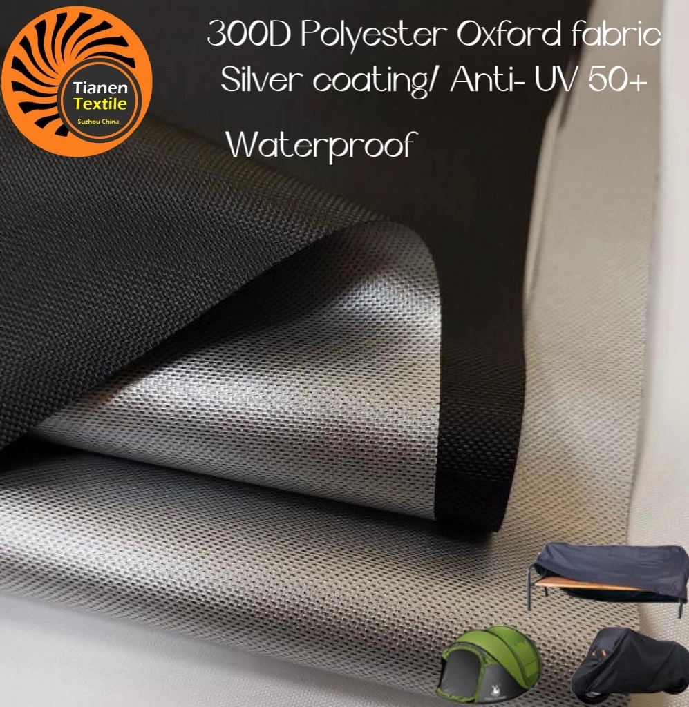 China Wholesale Silver Coating Waterproof 300d Polyester Oxford Fabric for Tent and Car Cover